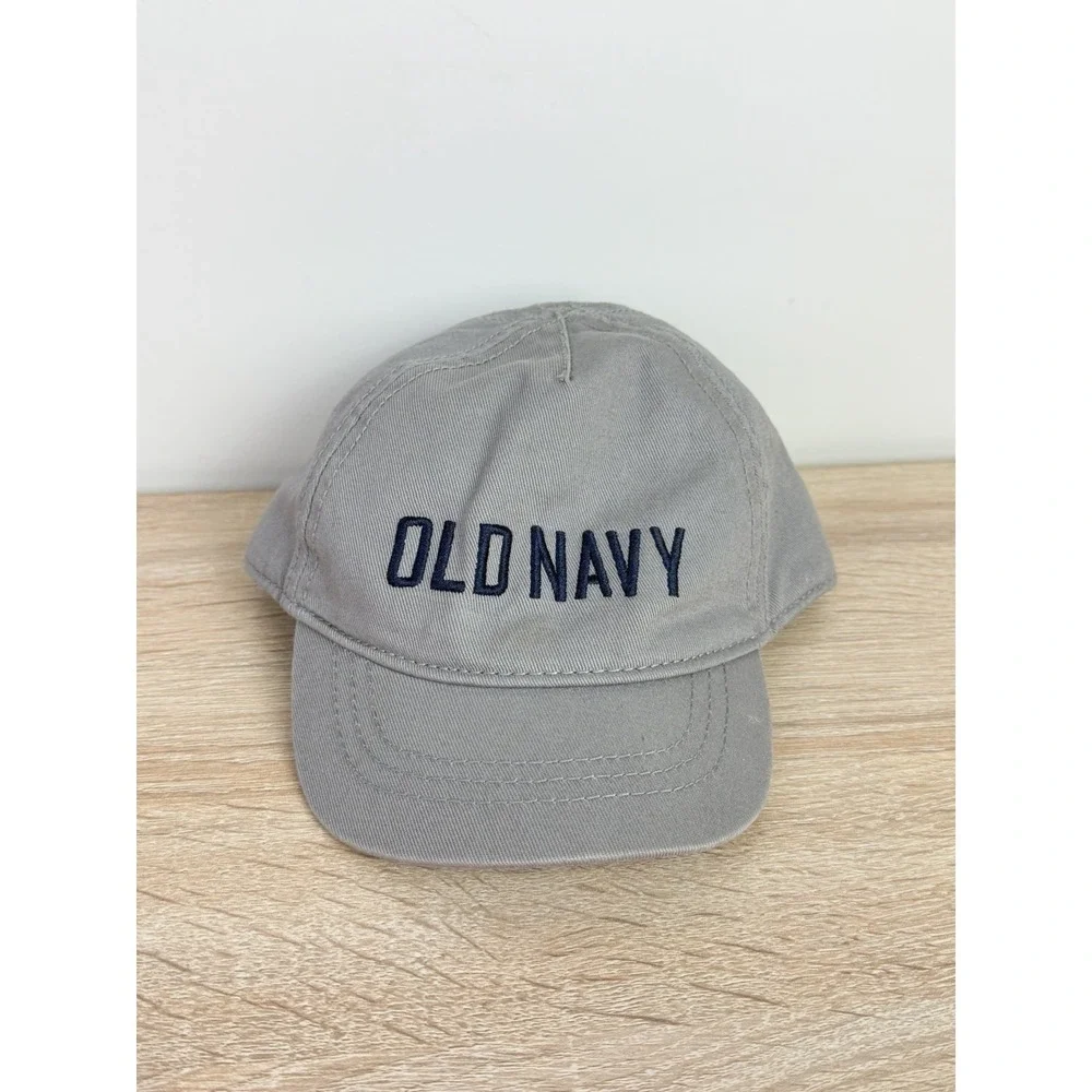 Old Navy Hat Toddler Medium Gray Baseball Cap Embroidered Spell Out Boys